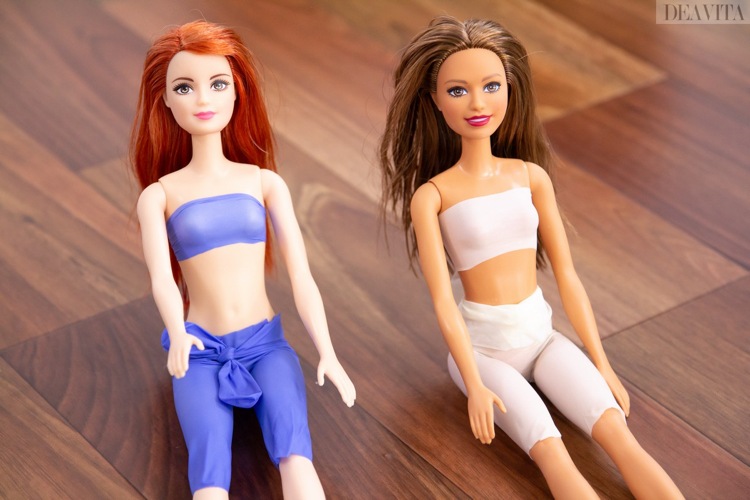 Barbie Kleidung selber machen Gummihandschuh Outfits Bastelideen