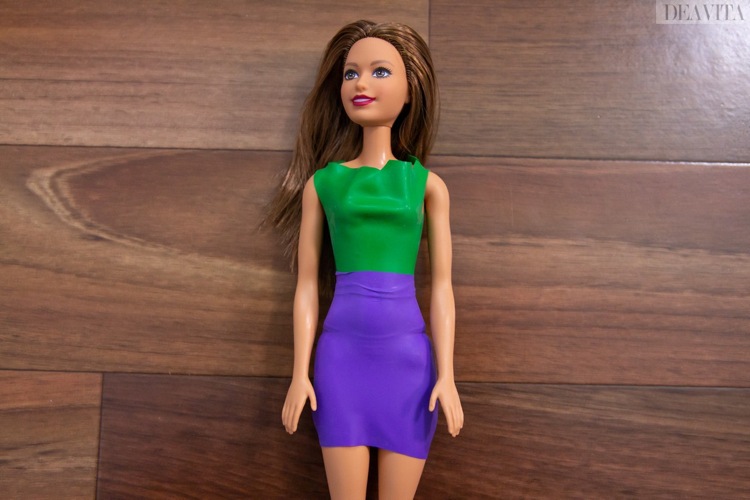 Barbie Kleidung selber machen Rock Kleid