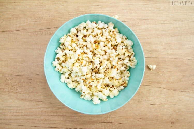 Popcorn selber machen im Topf salzig gesund kalorienarm