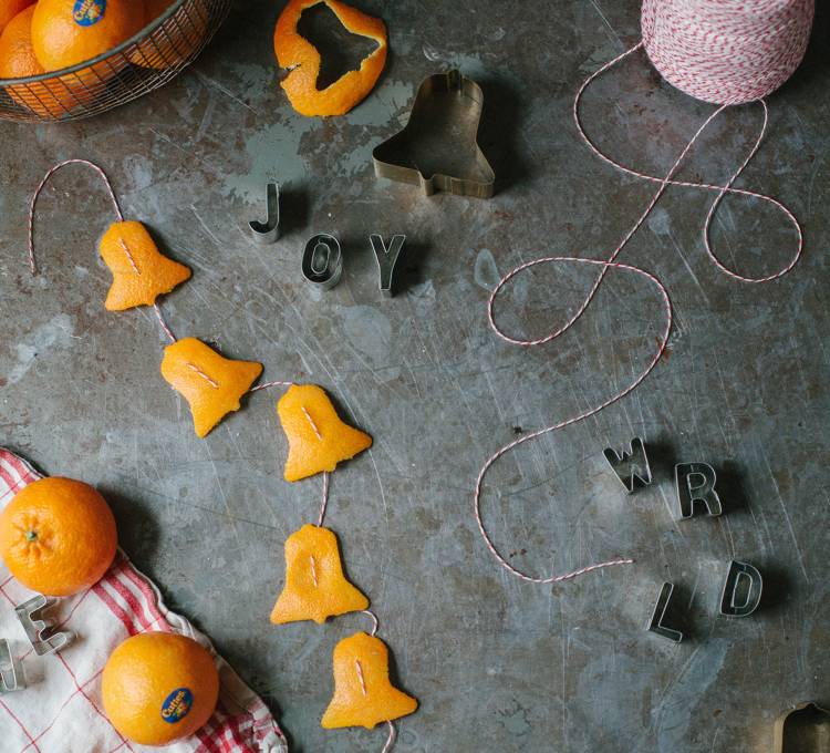 Weihnachten Girlande Orangenschale Glocken Plätzchenausstecher selber machen