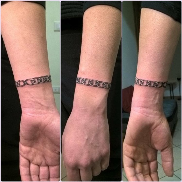 armband tattoo mann kette handgelenk designs vorlage