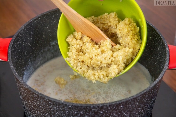 haferbrei quinoa frühstück rezept banane zimt milch ahornsirup