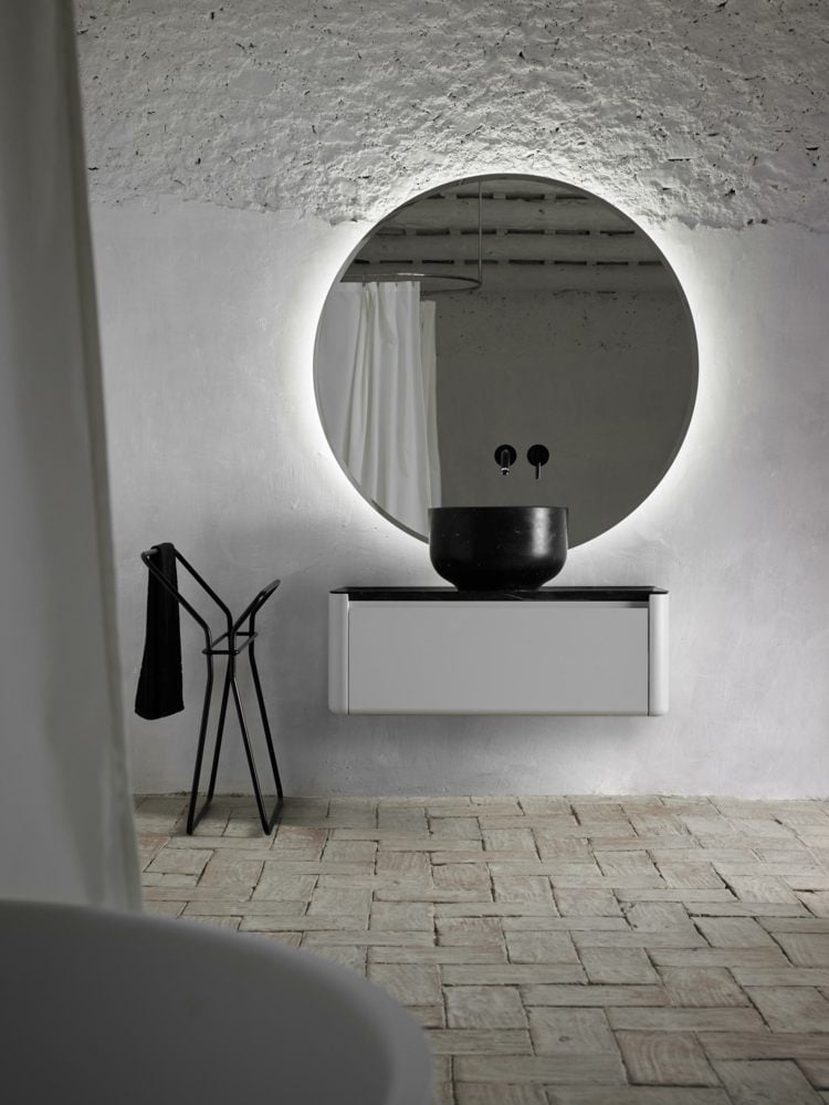 inbani origin serie set 6 badezimmerausstattung unterschrank waschbecken klein rund schwarz