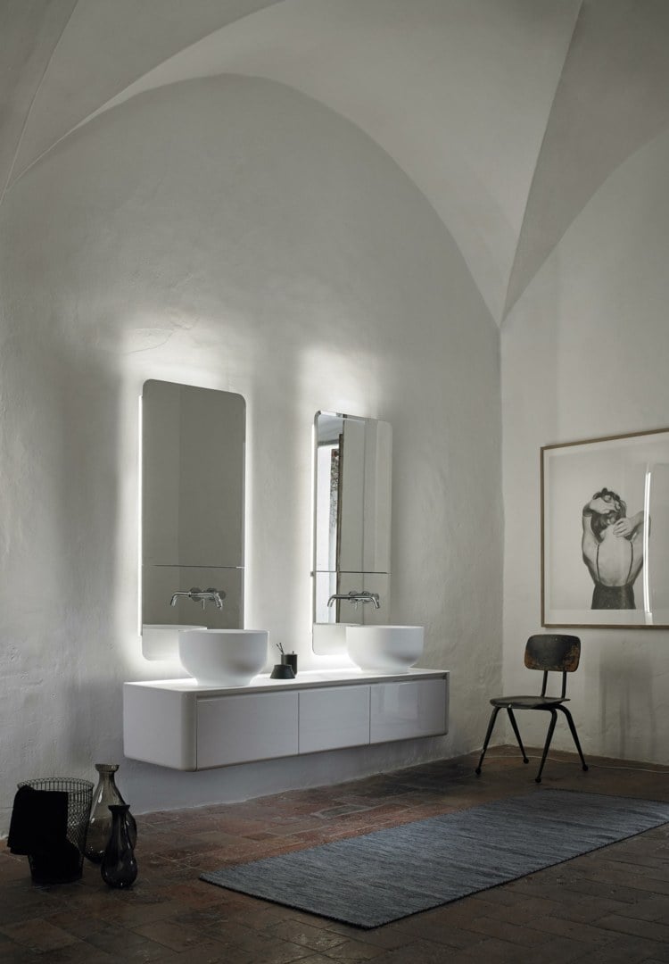inbani origin serie set 7 doppel waschbecken unterschrank spiegel beleuchtet