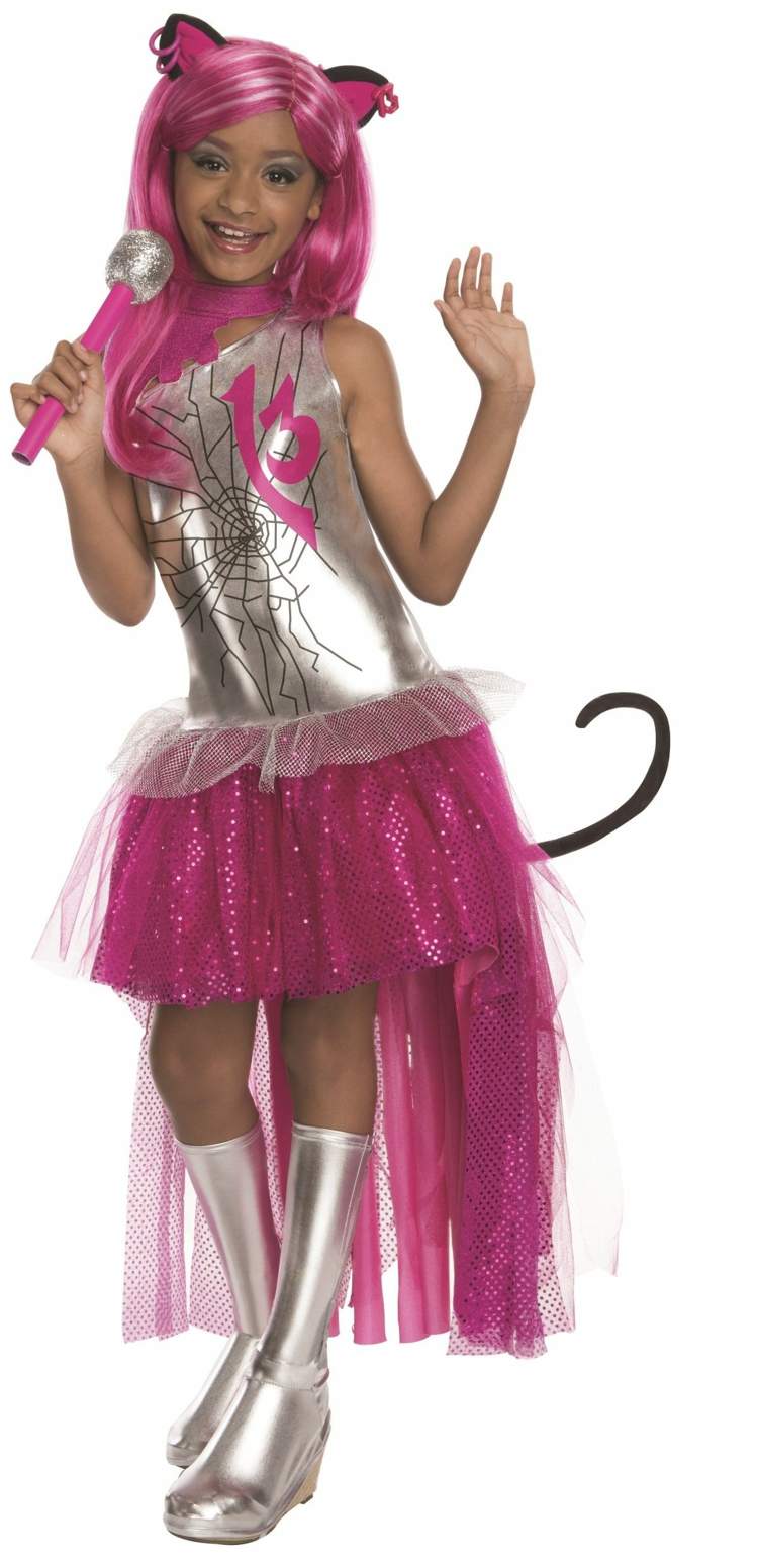 monster high kostüm catty noir kleid silber pink ohren ohrringe stiefel