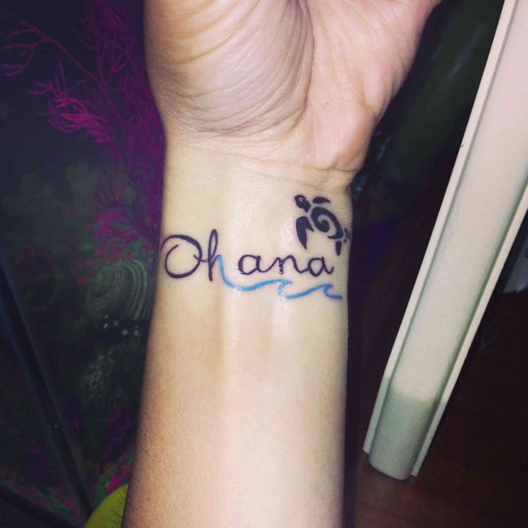 ohana tattoo schildkröte welle