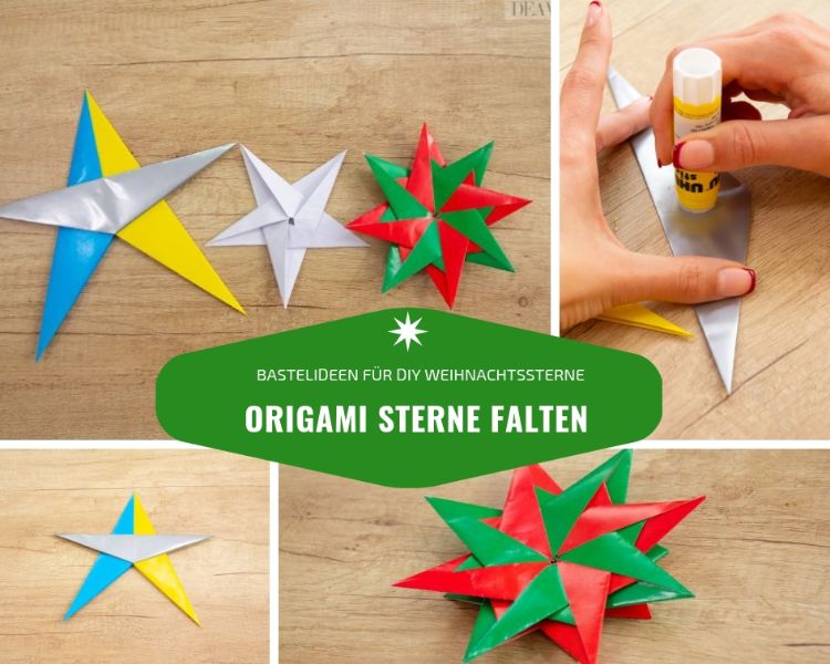 origami stern falten weihnachten bastelideen faltanleitung kinder