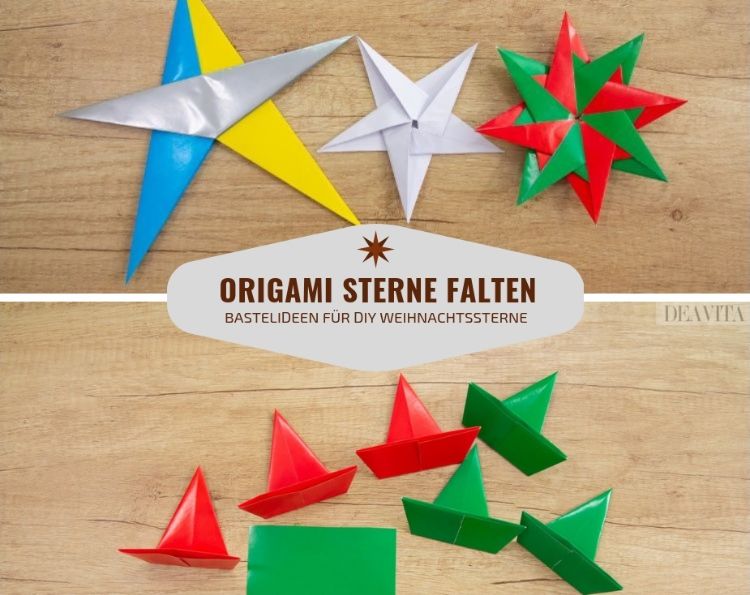origami stern falten weihnachten bastelideen faltanleitung
