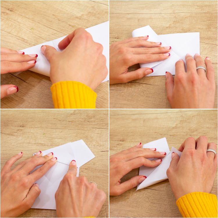 origami sterne wihnachtssterne selber basteln weiß blatt papier falten ecken