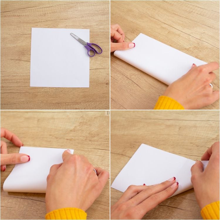 origami sterne wihnachtssterne selber basteln weiß blatt papier falten schere