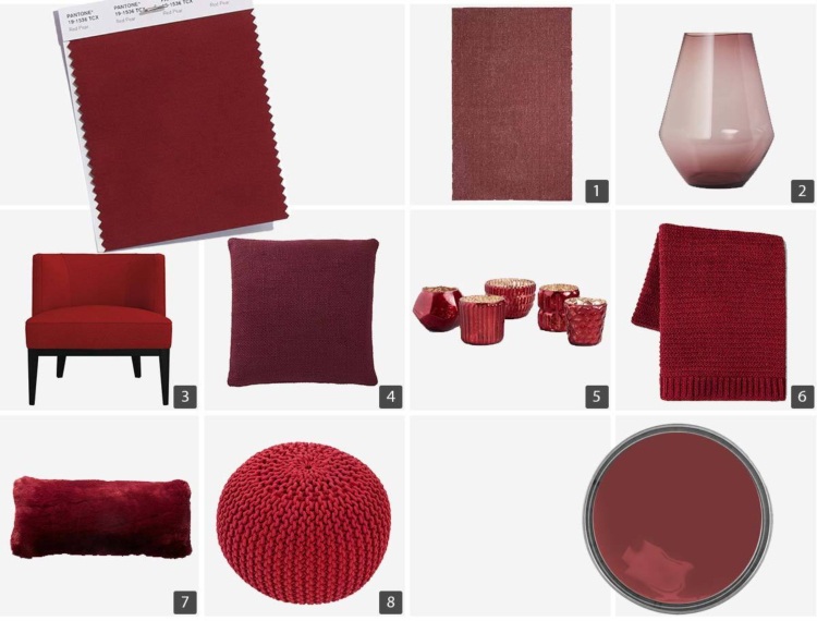 pantone farben weinrot red pear wohnaccessoires