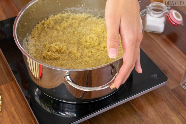 quinoa kochen verhältnis wasser mittlere hitze