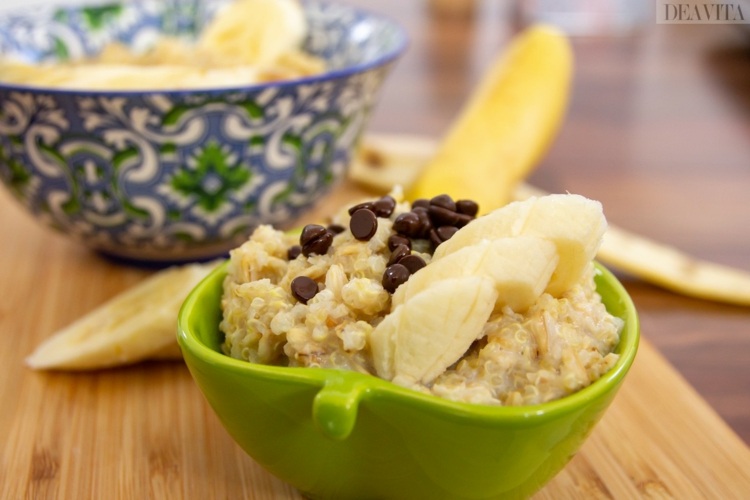 quinoa porridge rezept bananen zimt schokotropfen frühstück