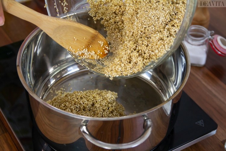 rezept quinoa kochen grundrezept abspülen abtropfen