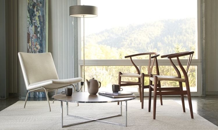 wishbone chair hans wegner carl hansen design skandinavisch sauber sessel teppich modern aussicht