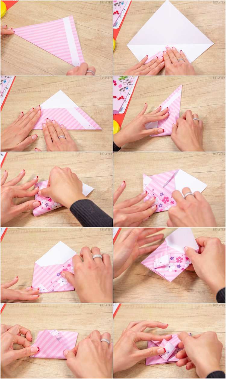 3 diy adventskalender origami umschläge falten schrittweise anleitung leitfaden beispiel fotos