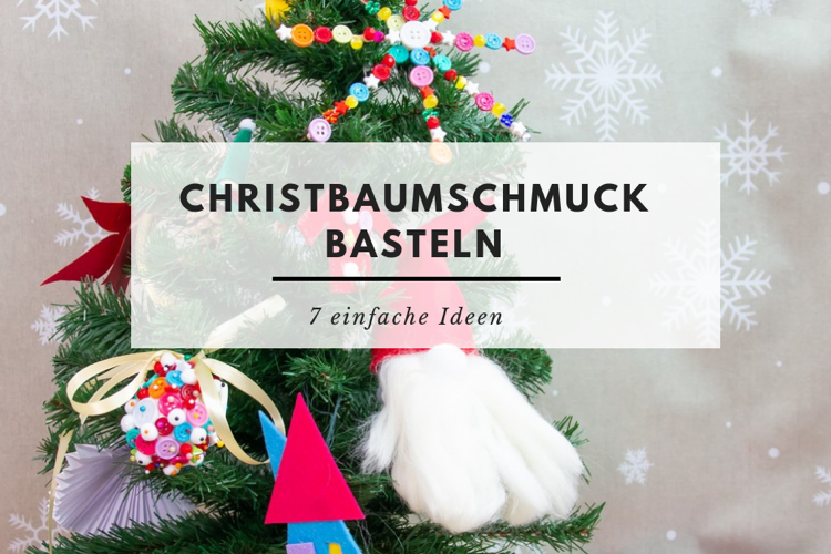 Christbaumschmuck basteln Ideen mit Kindern zwischen 5 und 10 Knöpfen und Perlen