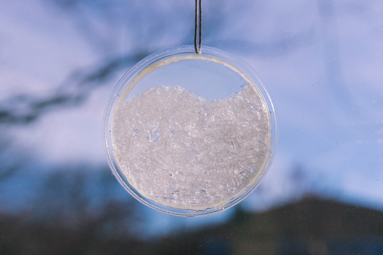 Fensterdeko Winterzeit Kristalle wachsen lassen