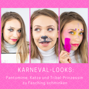 Karneval Make-up Ideen für Frauen Pantomime Katze Tribal Prinzessin