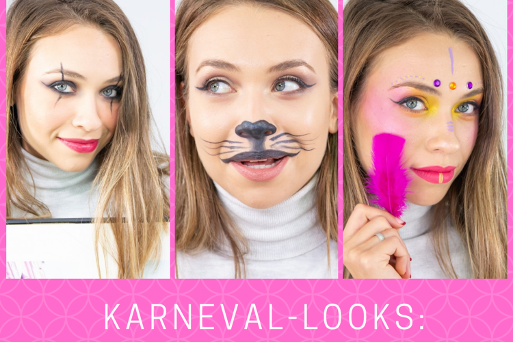 Karneval Make-up Ideen für Frauen Pantomime Katze Tribal Prinzessin