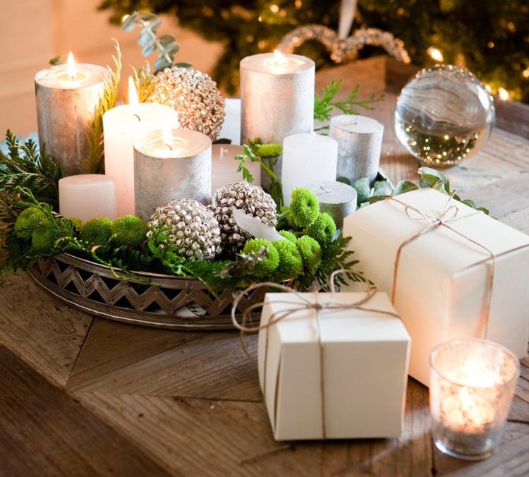 Kerzen dekorieren Raumduft selber machen Weihnachtsdeko für den Tisch basteln