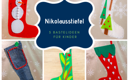 Nikolausstiefel basteln mit Kindern aus FIlz und alten Kleidung verwerten