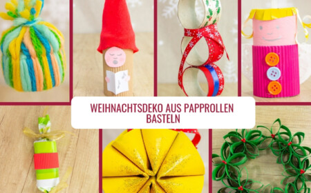 Weihnachtsdeko aus Papprollen basteln 7 DIY Projekte