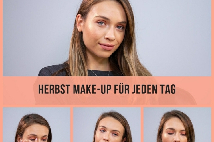 herbst make-up für jeden tag natürlich kupferfarbe lidschatten anleitung