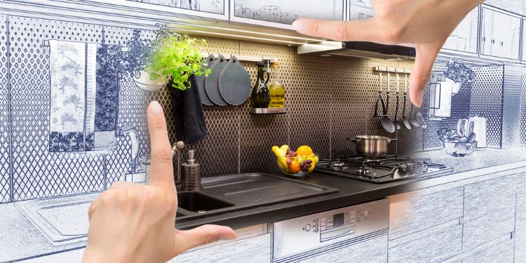 küche renovieren planen bauausführung geschickt organisieren kochstelle waschbecken herdplatte küchenutensilien