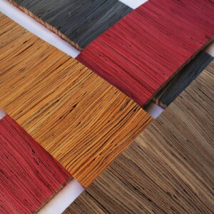 palmblätter teppich vegan nachhaltig alternative kuhfell ausgerollt bunt farben gelb rot grau blau rustikal stilvoll
