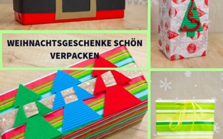 weihnachtsgeschenke schön verpacken dekorieren papier filz wellpappe