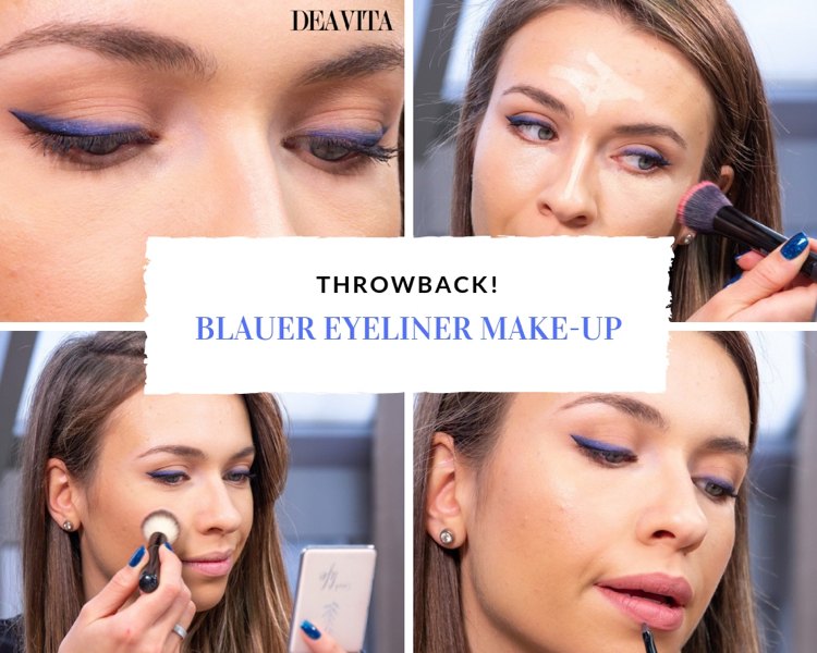 Blauer Lidstrich mit Kajal und Eyeliner Make-up Anleitung