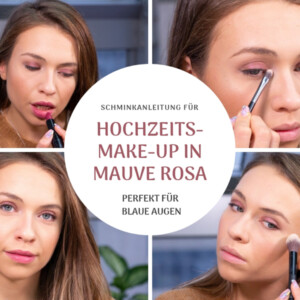 Hochzeits-Make-up in Mauve Rosa prefekt für blaue Augen