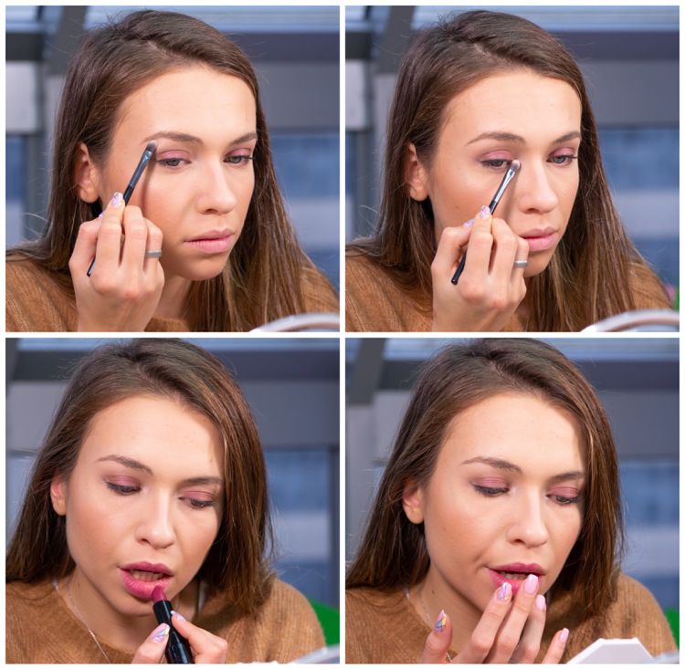 Hochzeits-Make-up in Mauve Rosa selber schminken Akzente mit Highlighter