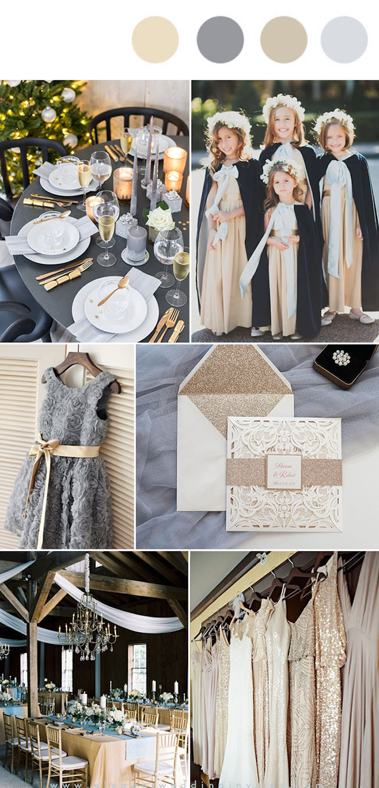 Hochzeitsfarben 2019 Gold Grau Silber Weiß