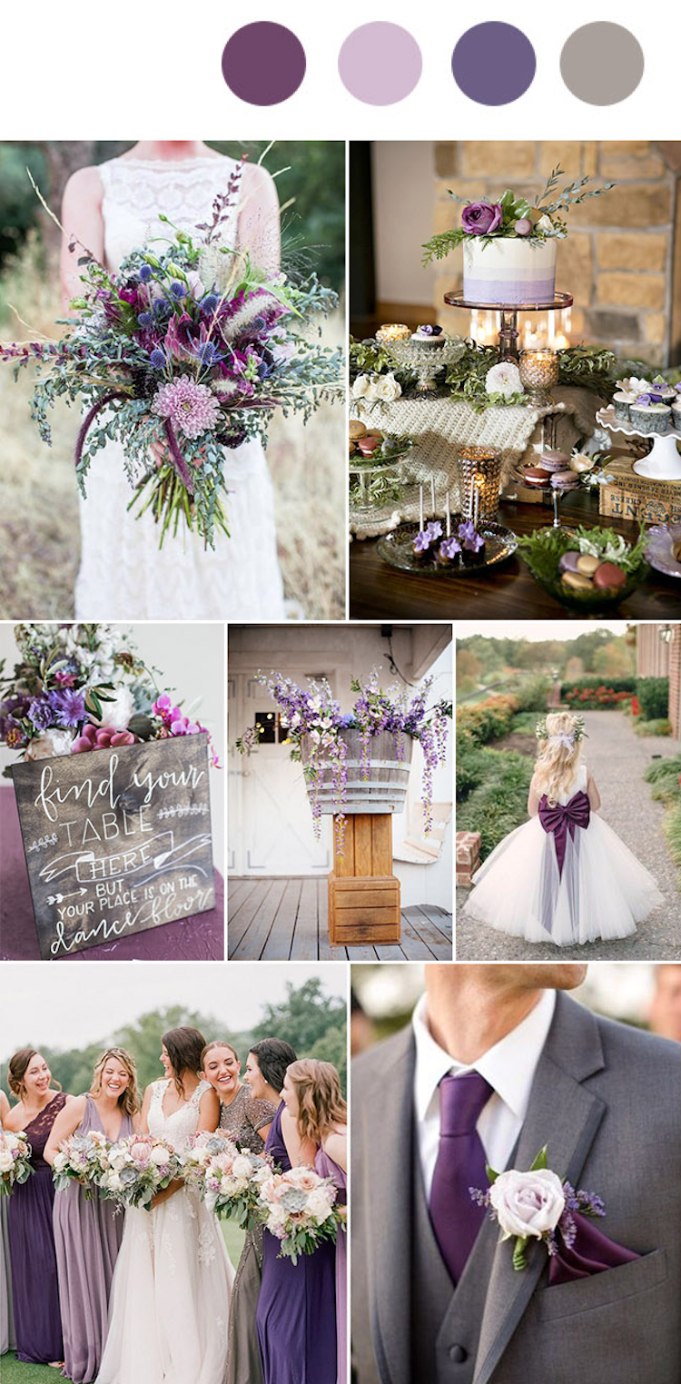 Hochzeitsfarben 2019 Sommer Lila Lavendel Grau