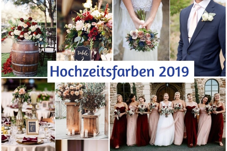 Hochzeitsfarben 2019 Smaragdgrün Naturmotto Beige Rose Braun