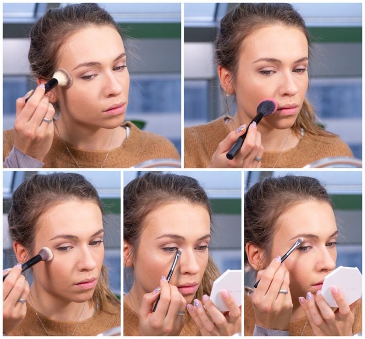 Natürliches Braut Make-up Anleitung Gesicht konturieren