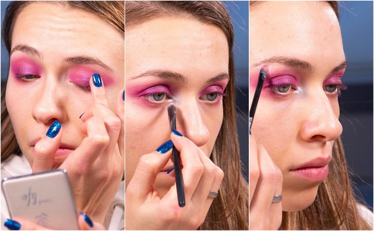 Silvester Party Make-up in Fuchsia Look perfekt für blaue Augen
