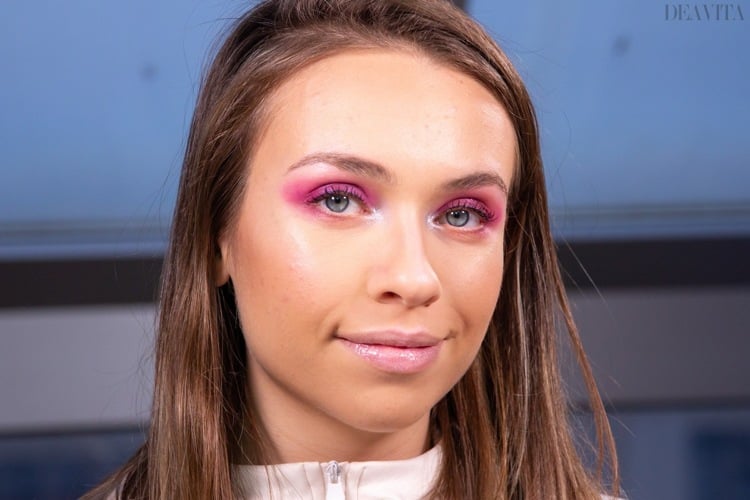Silvester Party augen-Make-up in Fuchsia und Glossy Lippen