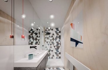 badezimmer 4 qm ideen elegantes designprojekt layout farben kombinieren minimalistisch stil hängeleuchte