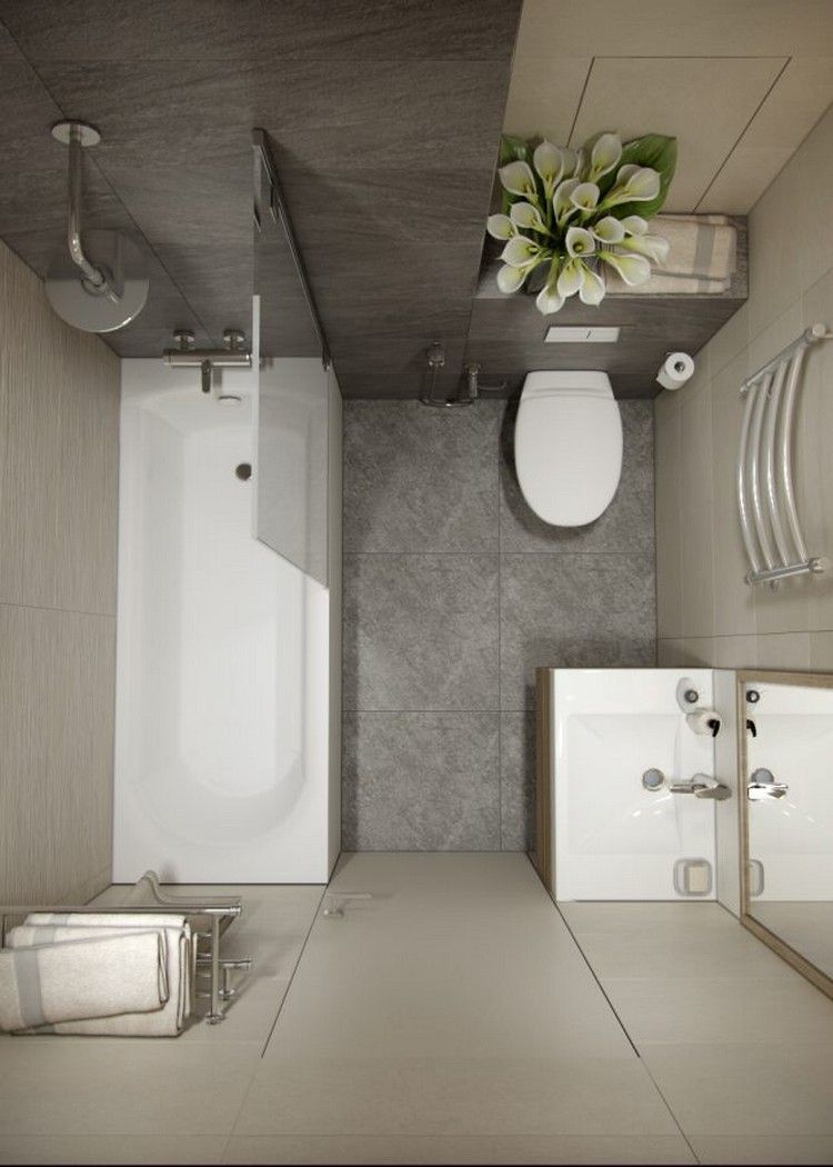badezimmer 4 qm ideen möbel sanitärlösungen praktische raumgestaltung waschbecken heizkörper badewanne blumen