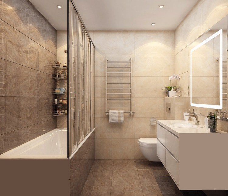 badezimmer 4 qm ideen möbel sanitärlösungen praktische raumgestaltung waschbecken heizkörper badewanne spiegel