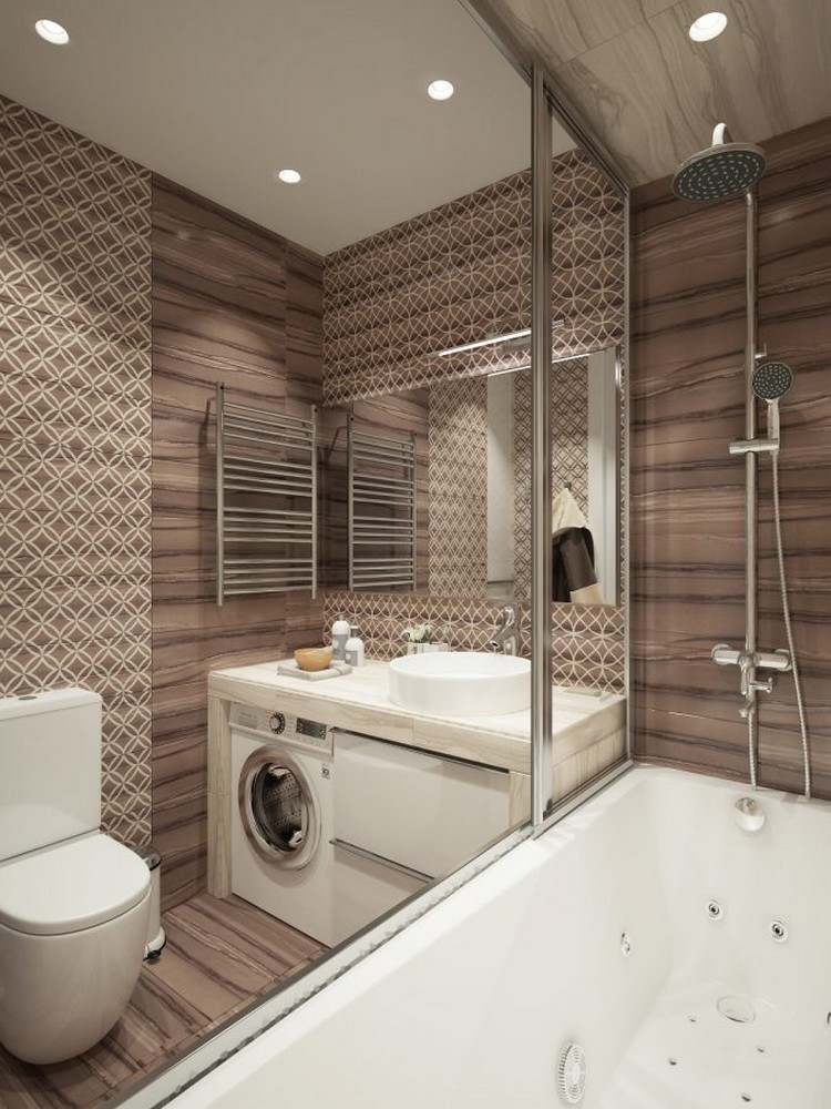 badezimmer 4 qm ideen möbel sanitärlösungen praktische raumgestaltung waschmaschine wc massage