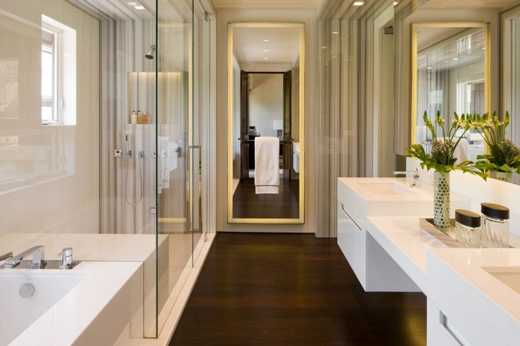 badezimmer 6 qm gestalten einrichten möglichkeiten renovierung duschkabine doppelwaschbecken spiegel