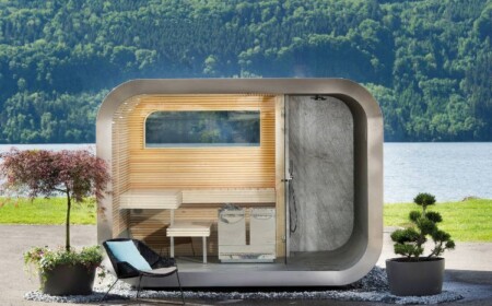 outdoor sauna bauen ideen designs entspannungsbereich im freien holz saunahäuschen oval natur