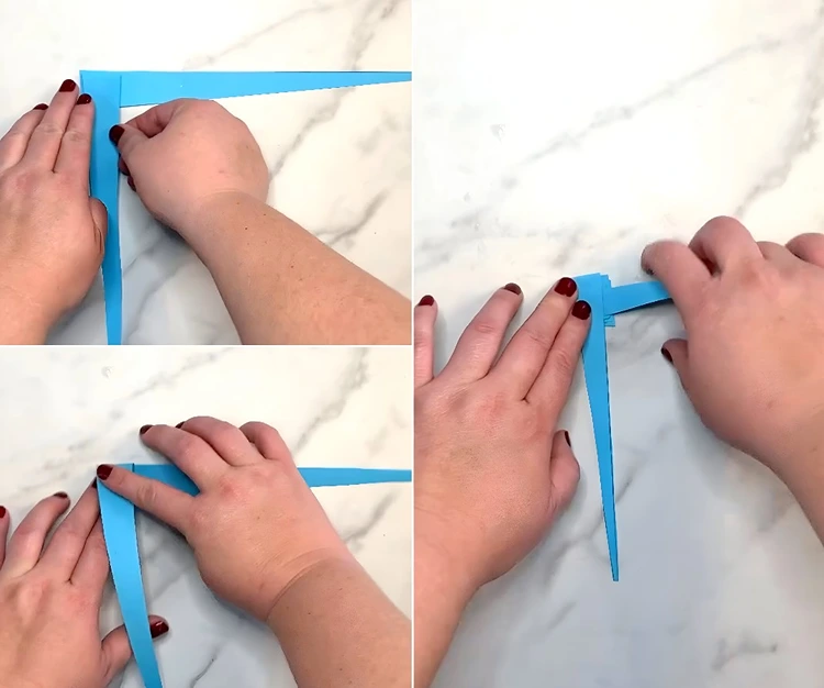 Papierstreifen falten und wickeln für niedliche Zapfen zur Weihnachtszeit