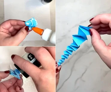 Papierzapfen mit Glitzer dekorieren für die Winterdeko