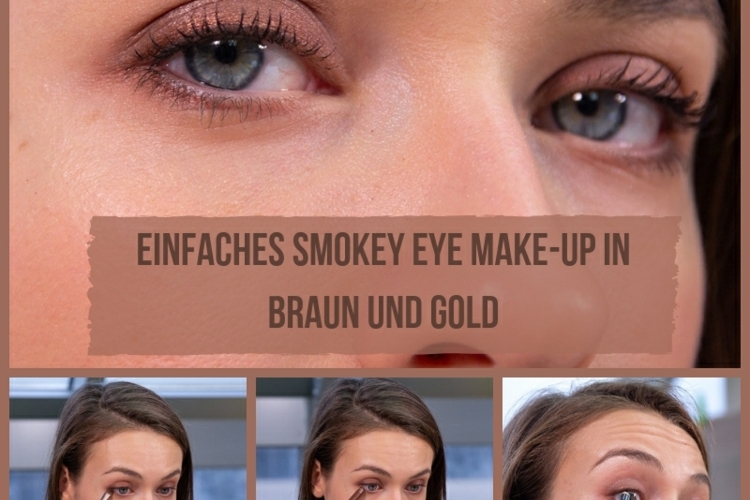 smokey eye make-up schminkanleitung braun gold dezent zeitlos einfach