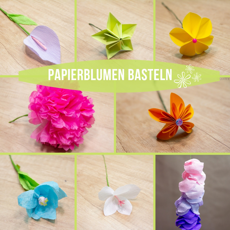 Papierblumen basteln